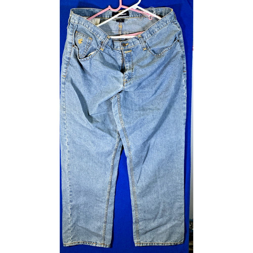 Vtg Rocawear Baggy Jeans Mens 40 x 34 Blue Denim Embroidered Logo Y2K Hip Hop